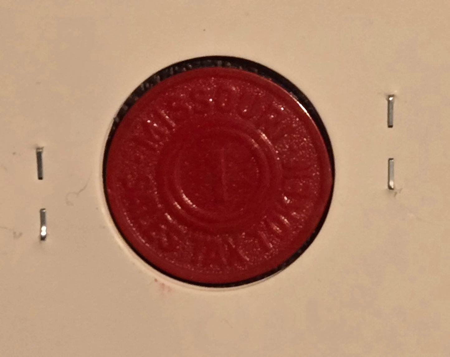 Missouri Sales Tax Token 1 Mill Red Plastic Great Depression Era SKU llop - Coins & Currency