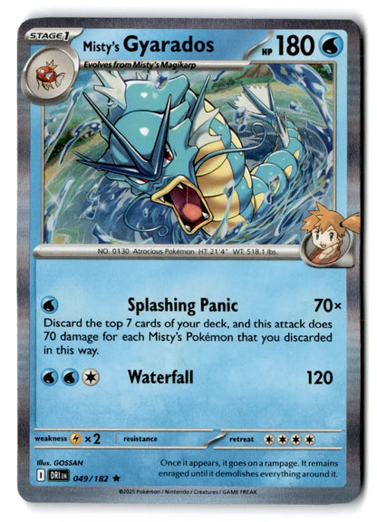 Misty’s Gyarados holo rare Pokémon card from Destined Rivals series