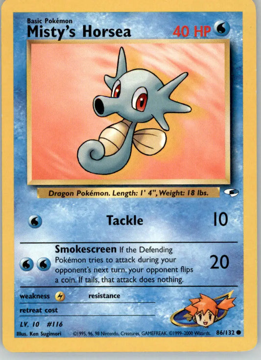 Misty’s Horsea - Gym Heroes - 86/132 - Unlimited MP Pokemon - Pokémon Card Single