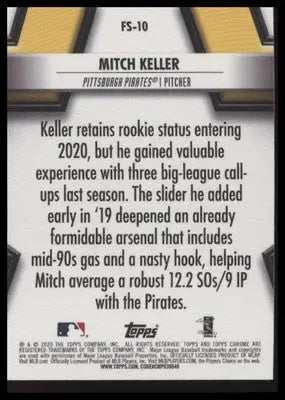 Mitch Keller 2020 Topps Chrome Future Stars #FS-10 Pittsburgh Pirates - Baseball Card Single
