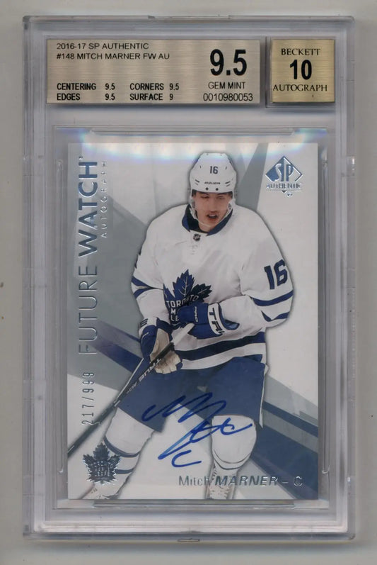 Mitch Marner 2016-17 SP Authentic #148 Future Watch Auto 217/999 BGS 9.5 Gem Mint Auto 10 - Hockey Card Single