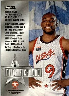 Mitch Richmond - 1996 SkyBox Texaco USA - #9 - Basketball - Basketball Card Single