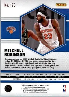 Mitchell Robinson - 2020-21 Panini Mosaic - #178 - Basketball - Basketball Card Single