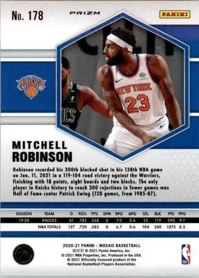 Mitchell Robinson - 2020-21 Panini Mosaic - #178 - Mosaic Reactive Orange - Basketball Card Single
