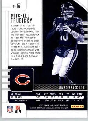 Mitchell Trubisky - 2020 Panini Absolute - #57 - Retail Football