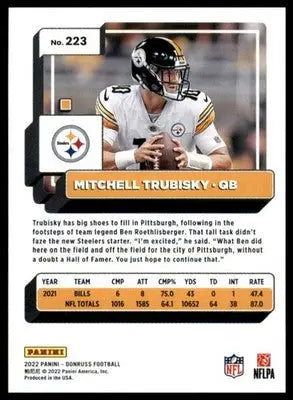 Mitchell Trubisky 2022 Donruss #223 Pittsburgh Steelers - Football Card Single