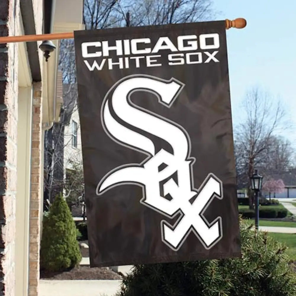 Chicago White Sox applique banner flag featuring team logo and name for MLB fans