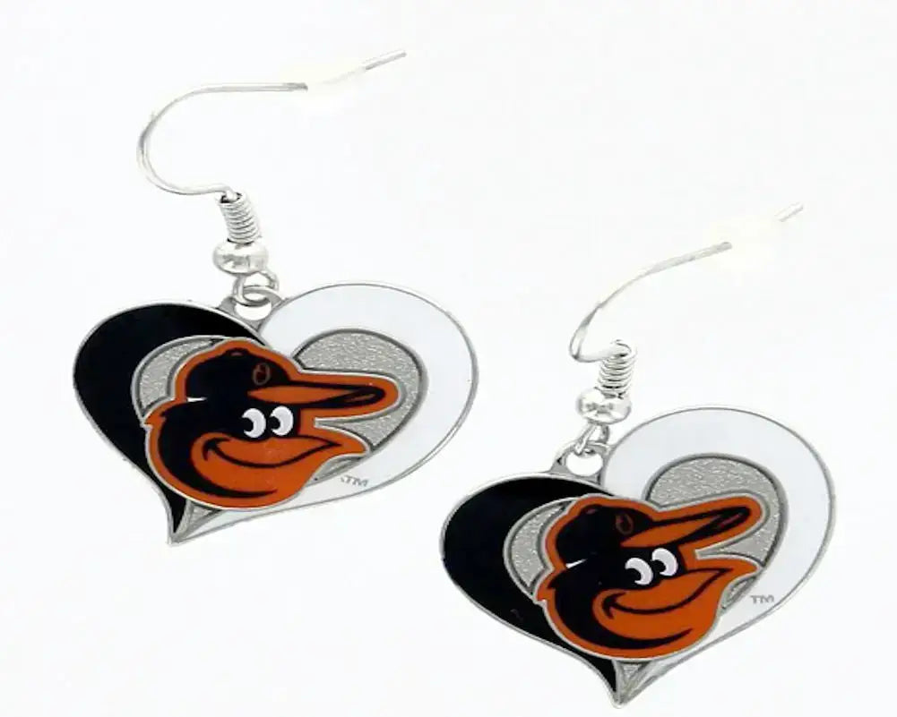 MLB Baseball Swirl Heart Earrings Pick Your Team