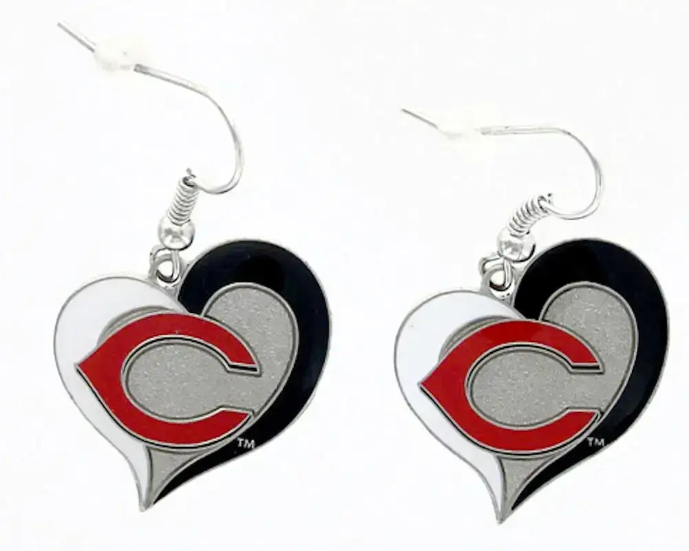 MLB Baseball Swirl Heart Earrings Pick Your Team
