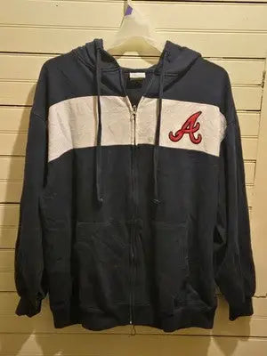 MLB Genuine Merchandise Atlanta Braves Hoodie Men’s XL Acuna Jr 13 Navy Full Zip - Apparel