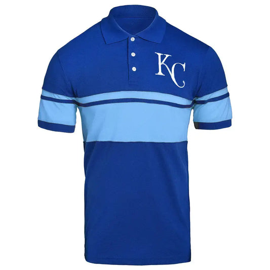 MLB Team Apparel Cotton Stripe Polo Team Color Kansas City Royals