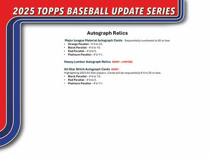 2025 Topps Update Series Baseball 7-Pack Blaster Box | Columbia Sports Cards
