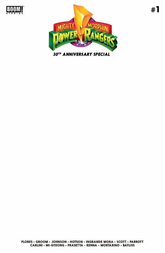 Mighty Morphin Power Rangers 30th Anniversary Special #1 Blank Sketch Variant Cover