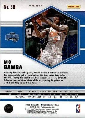 Mo Bamba - 2020-21 Panini Mosaic - #38 - Mosaic Green Basketball - Basketball Card Single