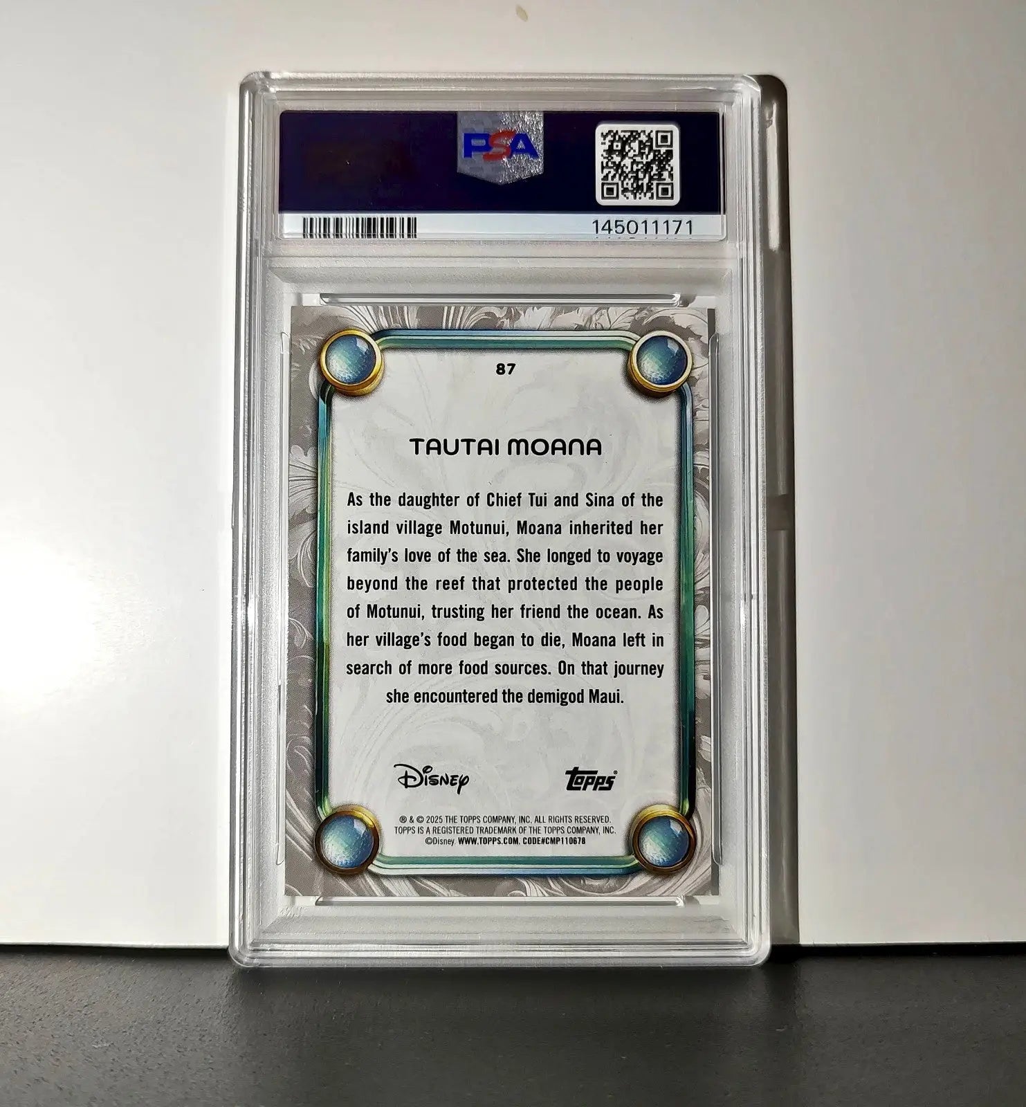 Moana 2025 Topps Disney Wonder #87 Winter Variant Card Moana PSA 9 - Non-Sports Card Single