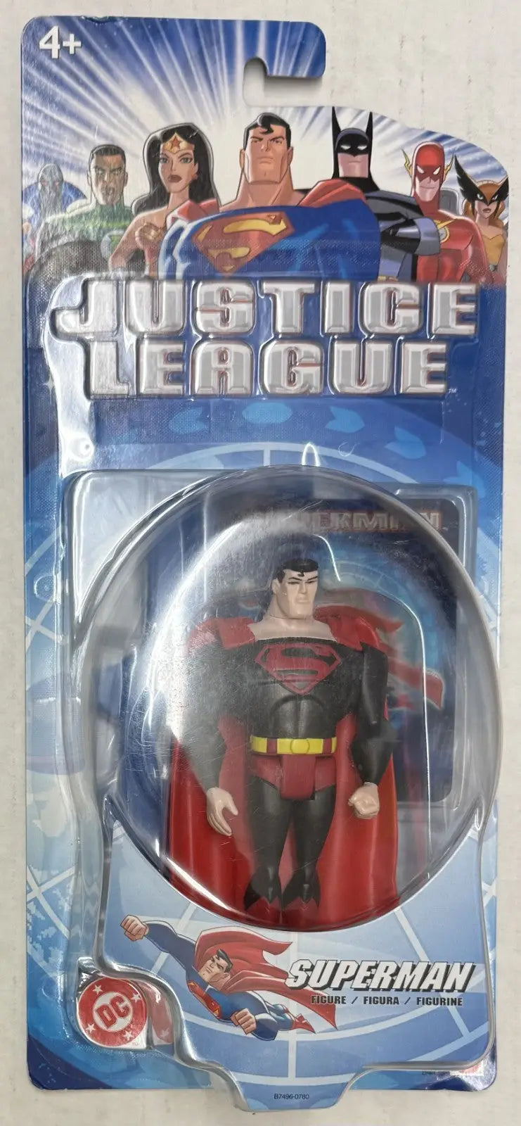 MOC 2003 JUSTICE LEAGUE SUPERMAN BLACK SUIT VARIANT 4.5’’ FIGURE MATTEL - Action Figure & Toy
