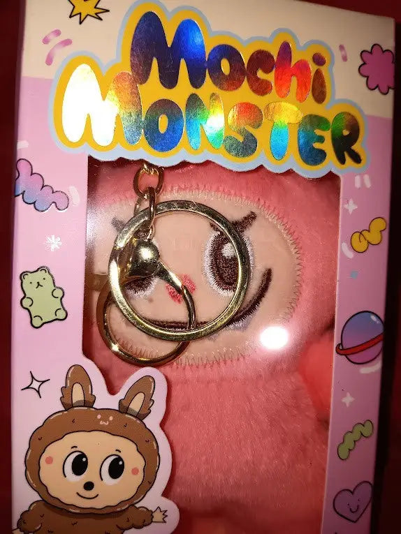 Mochi Monster Plush Charm Collectible Keychain Pink Monster Little Obsessed New
