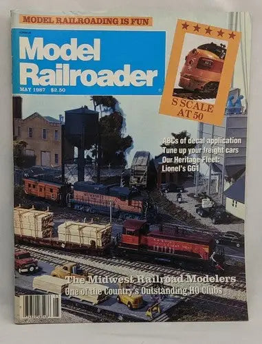 Model Railroader magazine May 1987 showcasing Midwest Railroad Modelers and Midwest Railroad