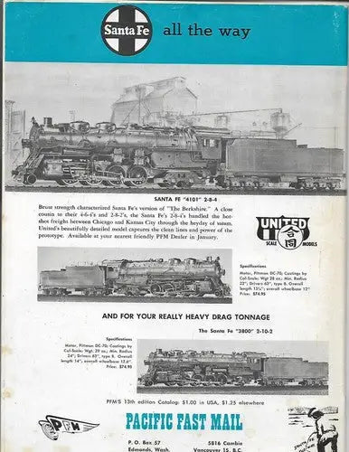 Vintage train advertisement from Model Railroader Vintage December 1969 magazine