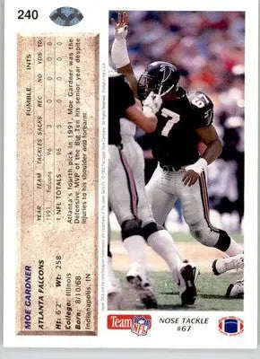 Moe Gardner - 1992 Upper Deck - #240 - Football - Football Card Single