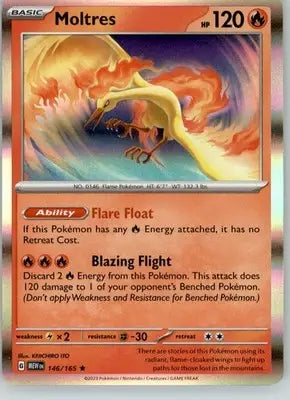 Moltres - 151 - 146/165 - Holo NM Pokemon - Pokémon Card Single