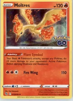 Moltres - Pokemon GO - 012/078 - Holo LP - Pokémon Card Single
