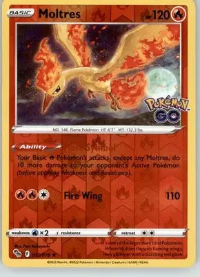 Moltres - Pokemon GO - 012/078 - Reverse Holo LP Pokemon - Pokémon Card Single