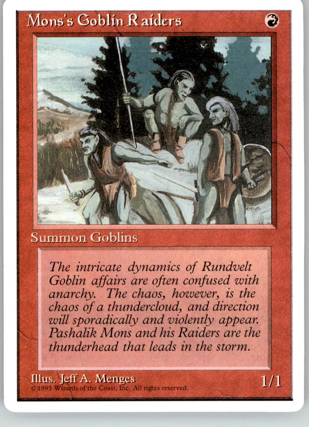 Mons’s Goblin Raiders - Fourth Edition ALTERNATE - NM Magic: The Gathering