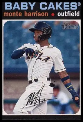 Monte Harrison 2020 Topps Heritage Minor League #56 New Orleans Baby Cakes - Baseball Card Single