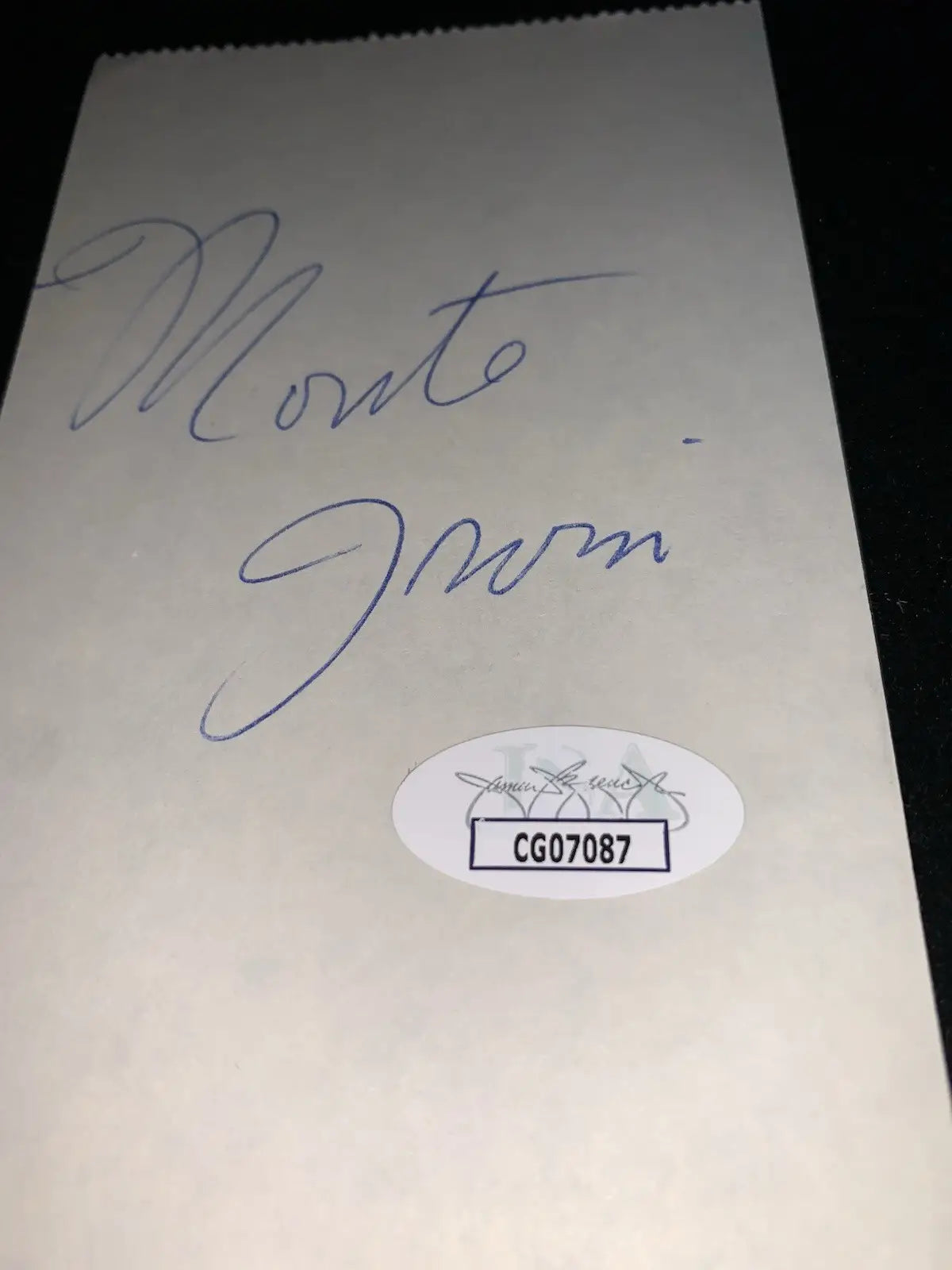MONTE IRVIN HOF Signed Autograph Auto Signature Cut NY Giants JSA - Sports Memorabilia
