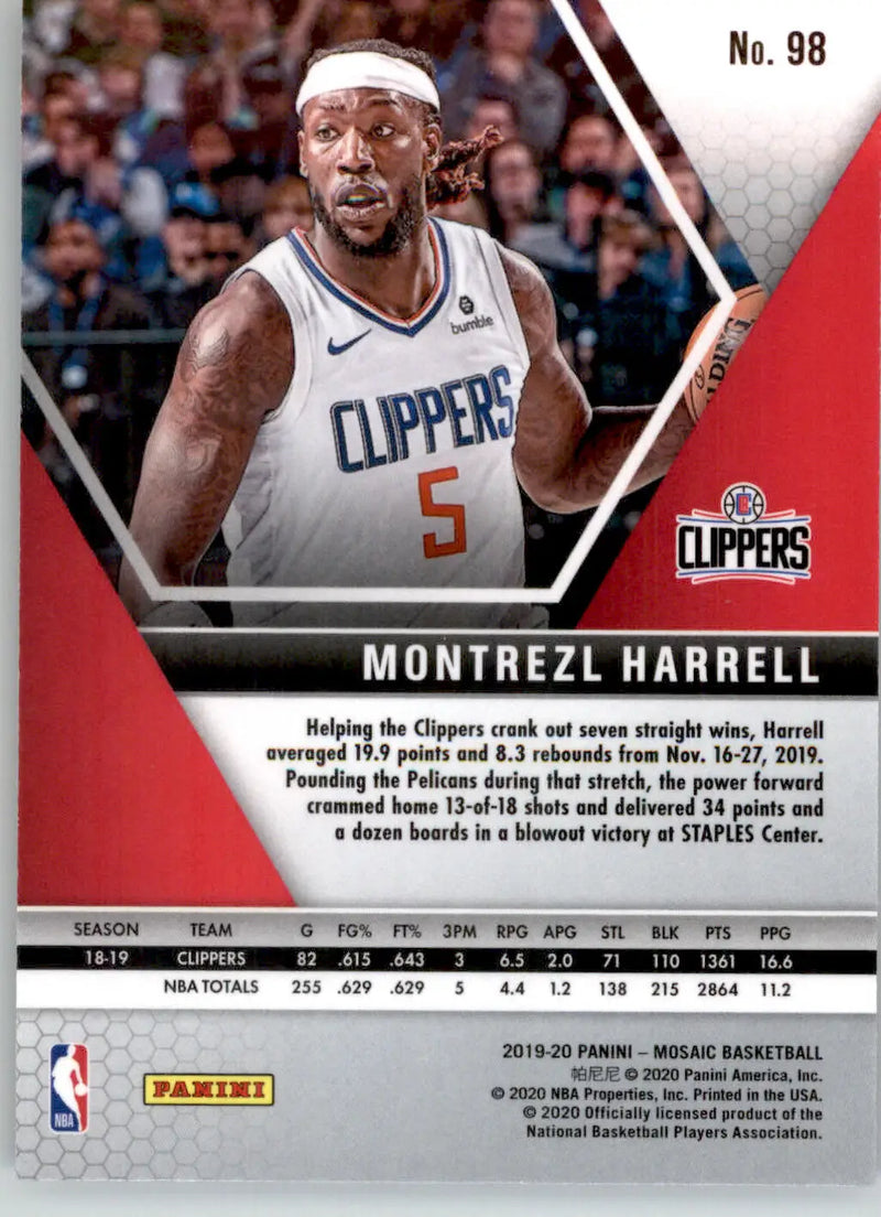 Montrezl Harrell - 2019-20 Panini Mosaic - #98 - Basketball - Basketball Card Single