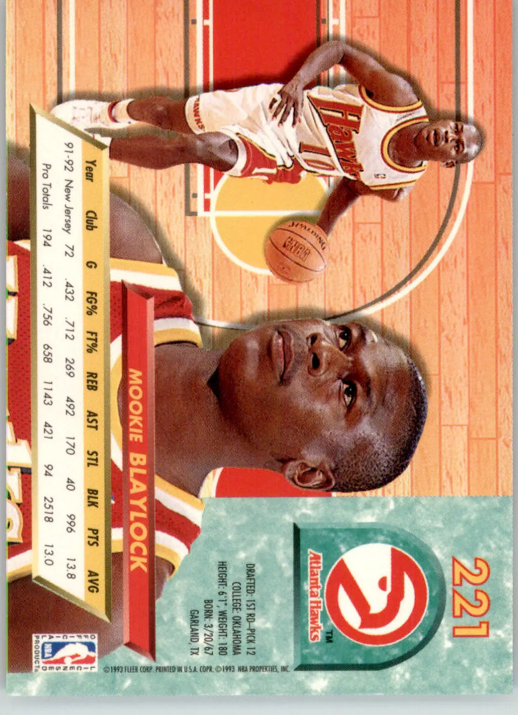 Mookie Blaylock - 1992-93 Ultra - #221 - Basketball - Basketball Card Single