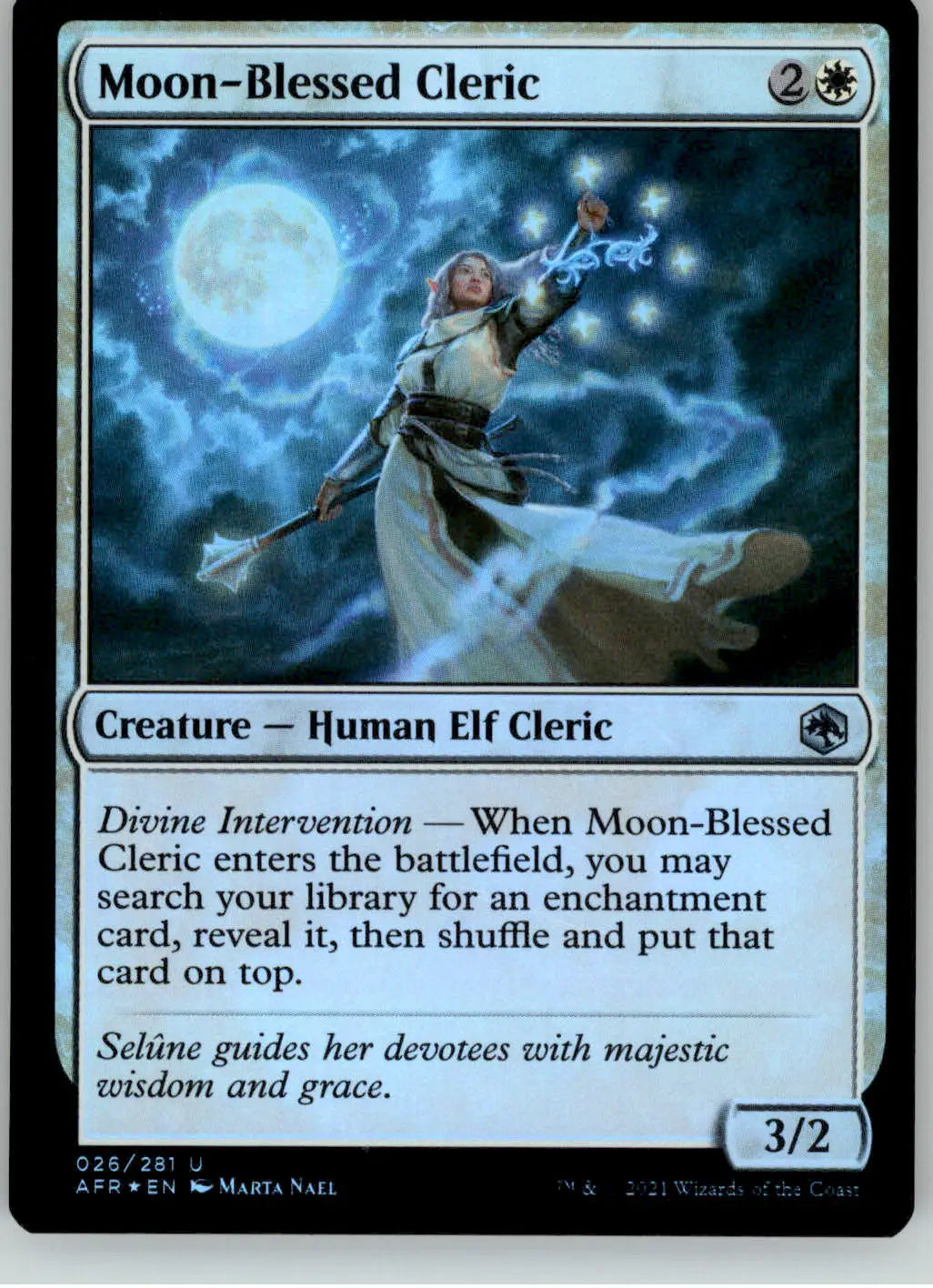 Moon-Blessed Cleric - Adventures in the Forgotten Realms - 26 - Foil NM Magic - Magic Card Single