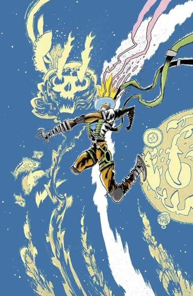 Skeletal warrior with sword in ethereal flames on Moon Man #3 Cover C trading card
