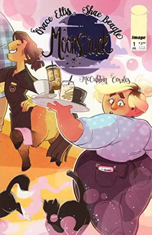 Comic book cover of Moonstruck #1 showcasing whimsical characters in vibrant art style