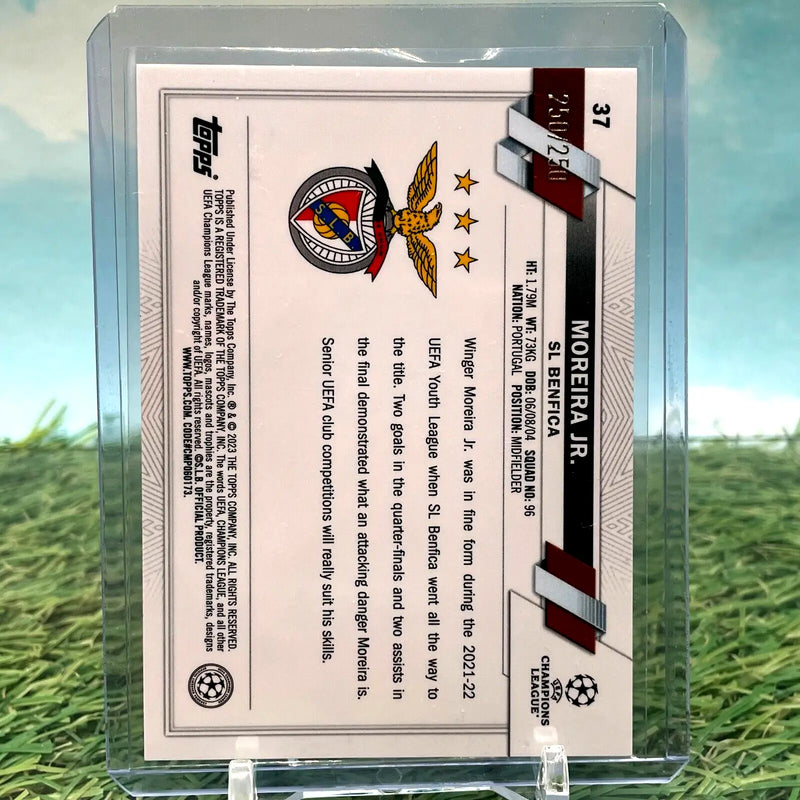 Moreira Jr. Benfica 2023 Topps Chrome Club Rookie Pink Checkerboard /250 soccer card