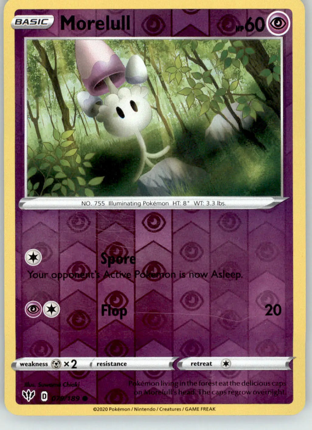 Morelull - Darkness Ablaze - 079/189 - Reverse Holo LP Pokemon - Pokémon Card Single