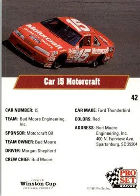 Morgan Shepherd’s Car - 1991 Pro Set - #42 - Racing - Racing Card Single