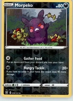 Morpeko - Battle Styles - 098/163 - Reverse Holo LP Pokemon - Pokémon Card Single