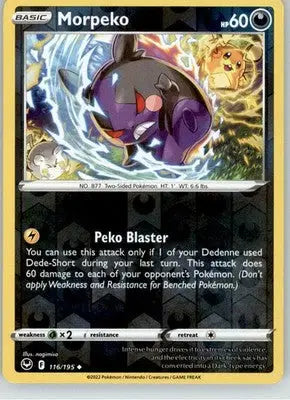 Morpeko - Silver Tempest - 116/195 - Reverse Holo LP Pokemon - Pokémon Card Single
