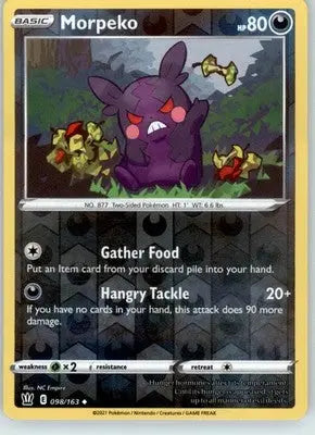 Morpeko - SWSH05: Battle Styles - 098/163 - Reverse Holo LP - Pokémon Card Single