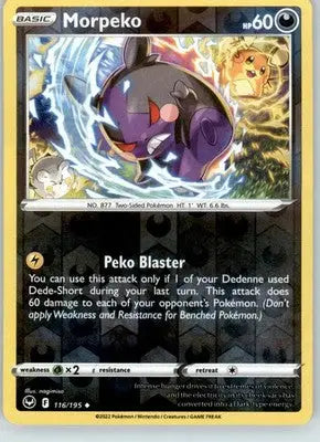 Morpeko - SWSH12: Silver Tempest - 116/195 - Reverse Holo LP - Pokémon Card Single