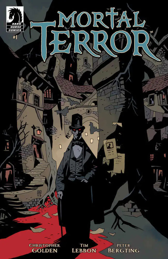 Comic book cover for Mortal Terror #1 (Cover B) featuring a dark Victorian figure