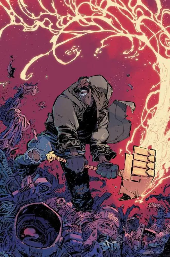 Hulking figure in dark clothing amidst chaos on Rob Guillory’s Mosely #1 Cover G