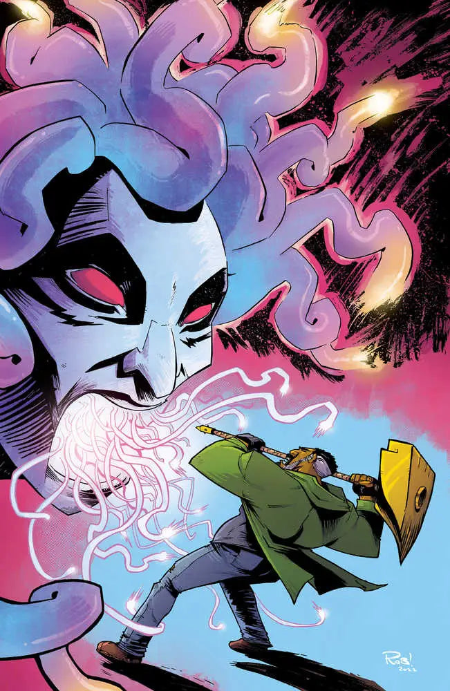 Menacing ghostly face with glowing red eyes on Mosely #2 Cover F trading card variant