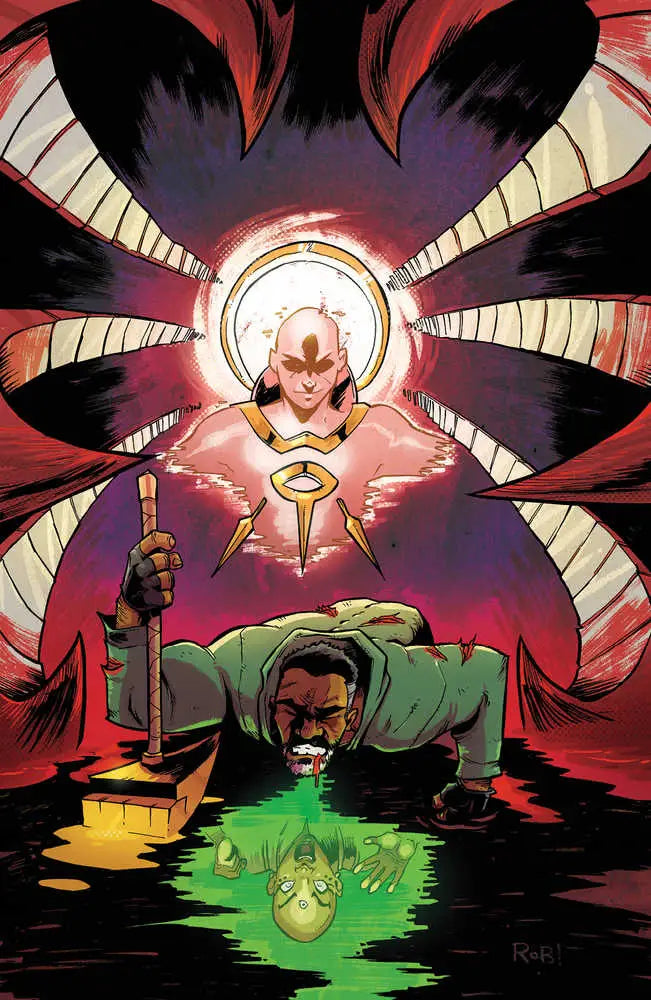 Comic book cover of Mosely #4 with tech gods in a mystical confrontation
