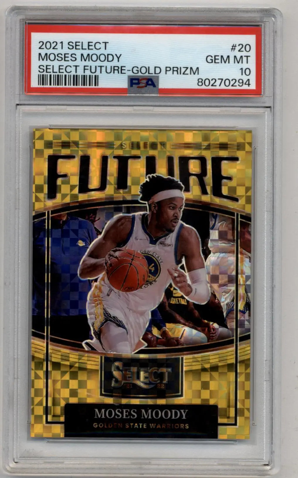 Moses Moody 2021-22 Select Select Futures Gold 01/10 PSA 10 Gem Mint - Basketball Card Single