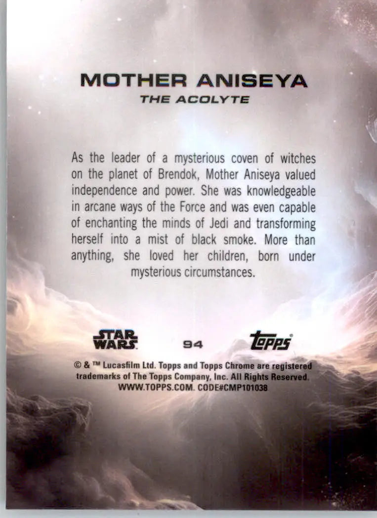 Mother Aniseya - 2025 Topps Chrome Sapphire Edition Star Wars - #94 - Non_sport - Star Wars Card Single