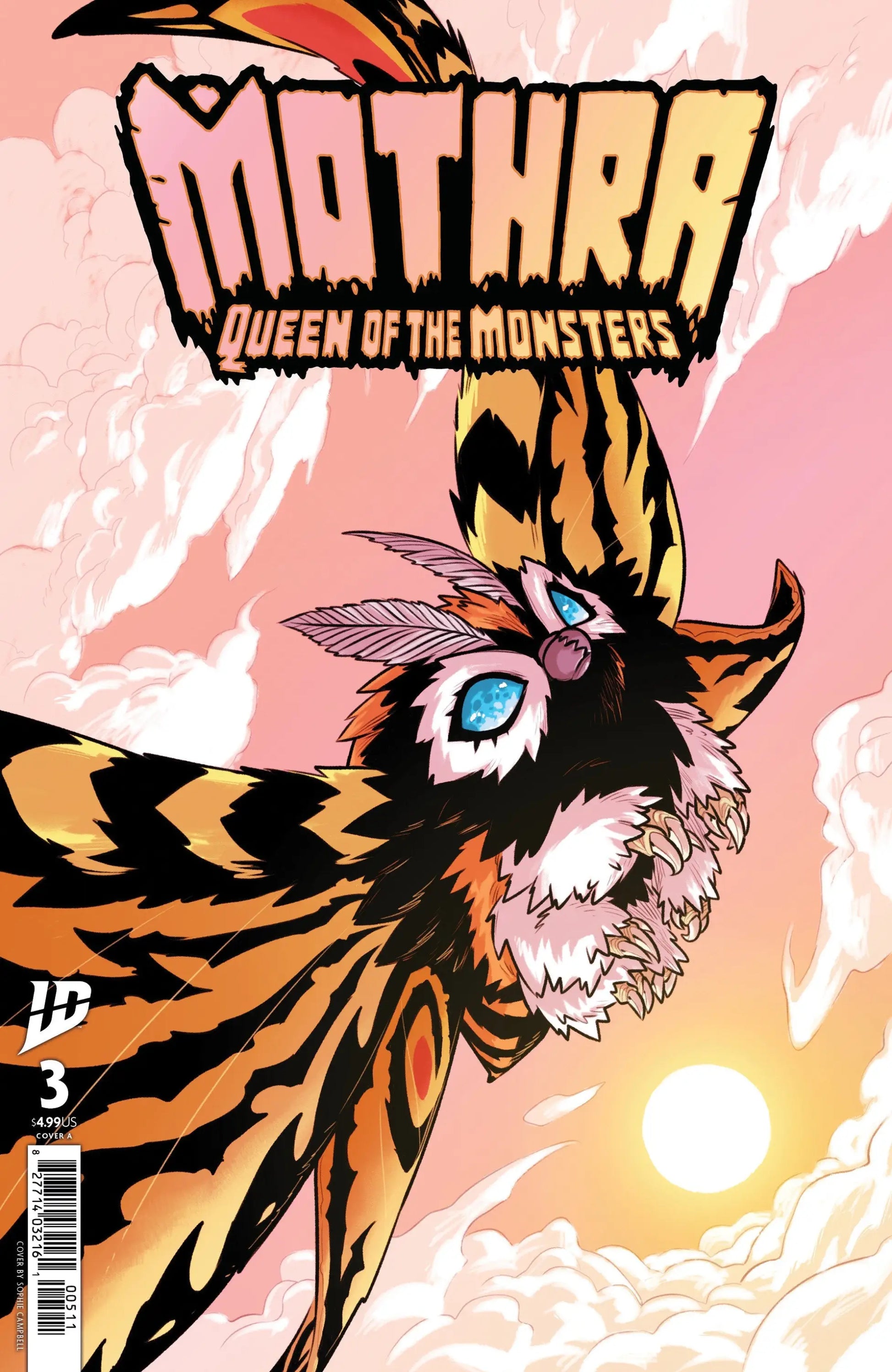 Mothra Queen comic book cover featuring Mothra’s original fight and vibrant artwork