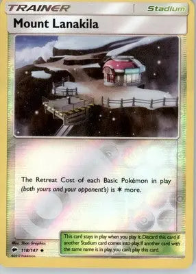 Mount Lanakila - SM - Burning Shadows - Reverse Holo LP - #118/147 - Pokémon Card Single